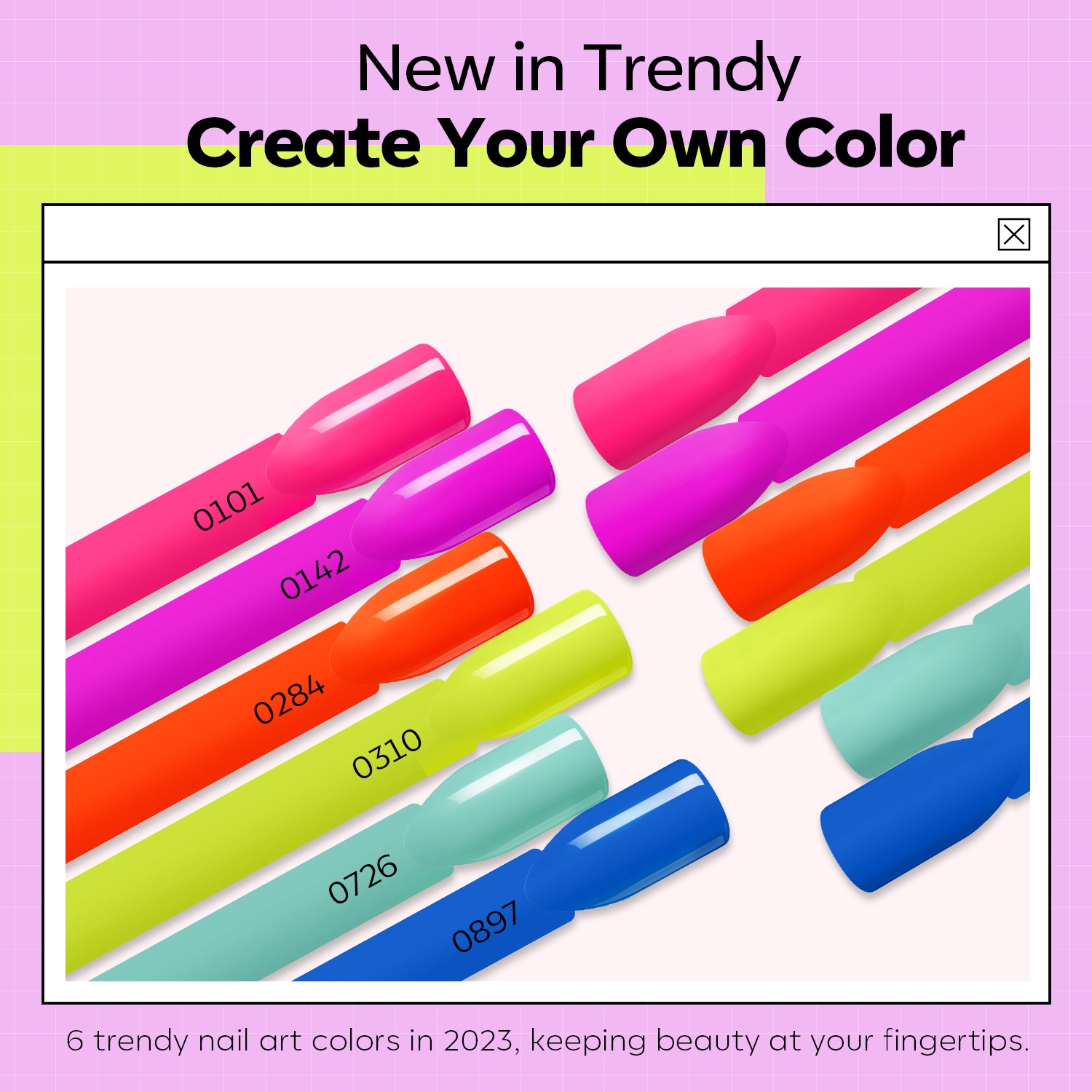 Colorful Rainbow - 20Pcs 6 Colors Gel Nail Polish Kit With 6W Nail Lamp