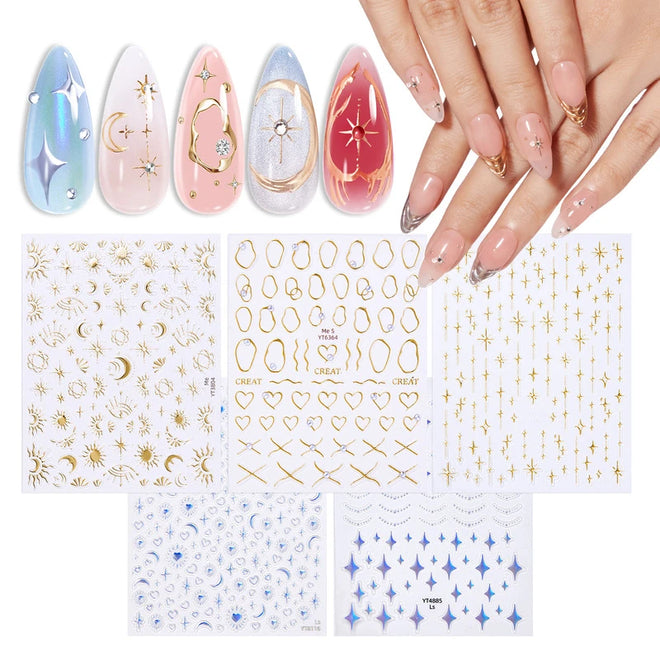 Nail Art Sticker Gold #moonlight