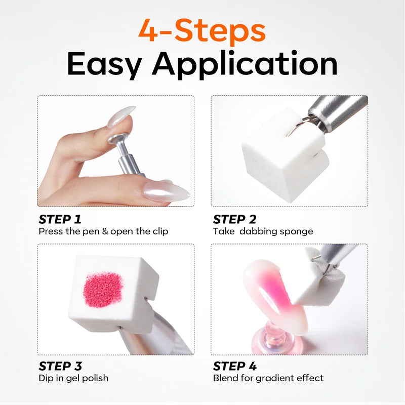 Nail Art Sponge with Grabbing Pen