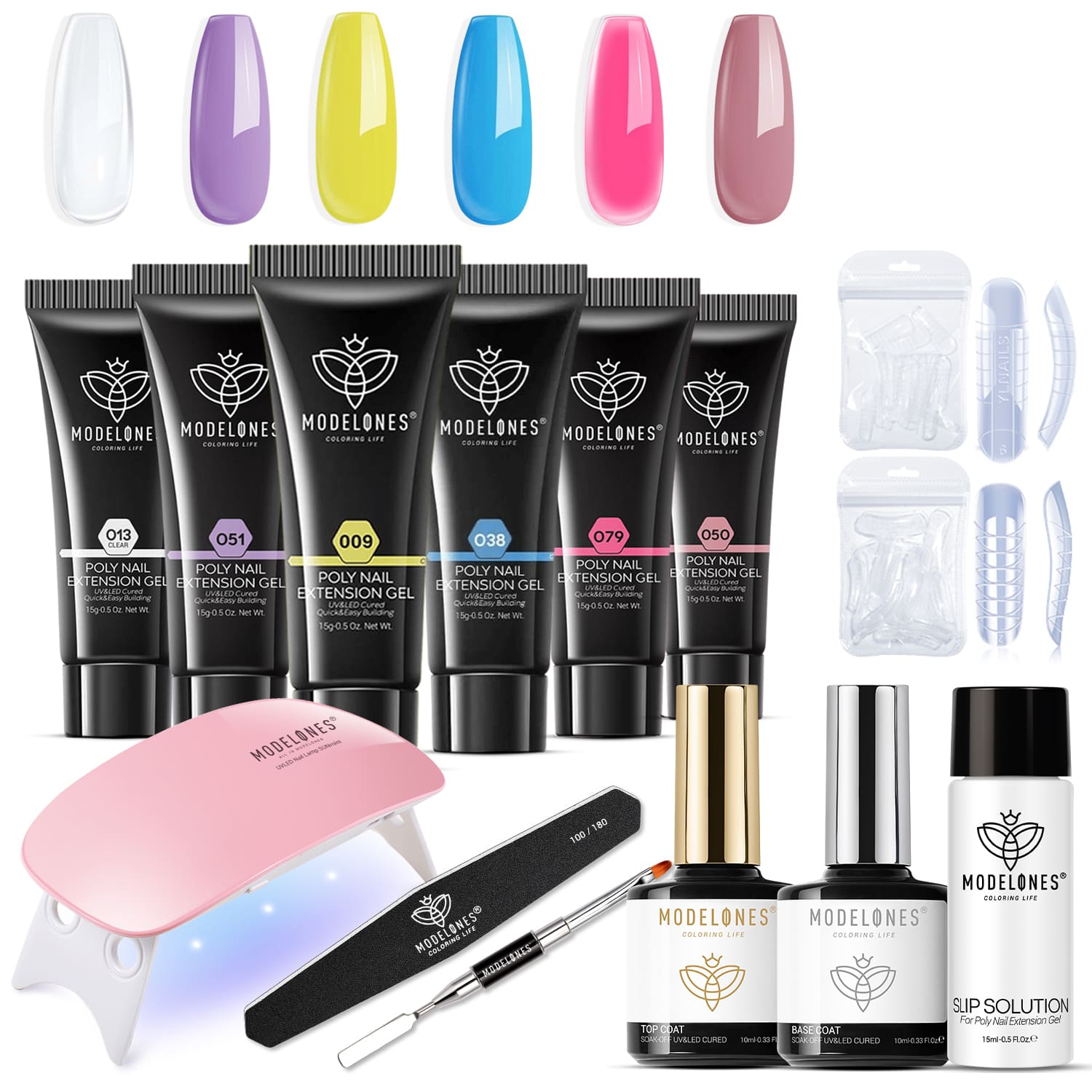 Neon Brilliance - 6 Colors Poly Nail Gel Kit