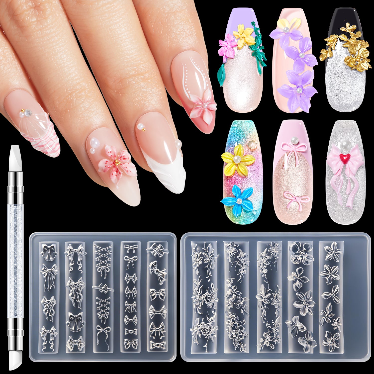 3D silicone nail mold #paper-moon
