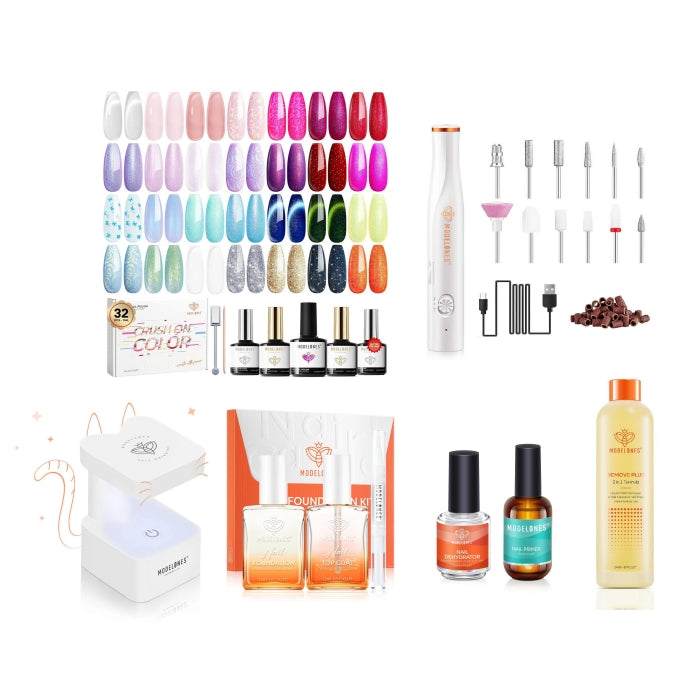 Professional Salon Starter Combo: 28-Piece Polish Set, Drill & Curing System