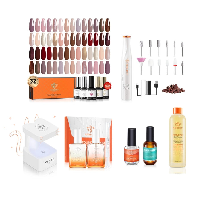 Professional Salon Starter Combo: 28-Piece Polish Set, Drill & Curing System