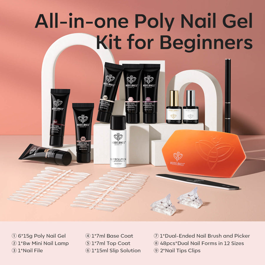 Modelones Poly Nail Gel Kit With Slip Solution Extension Builder ...