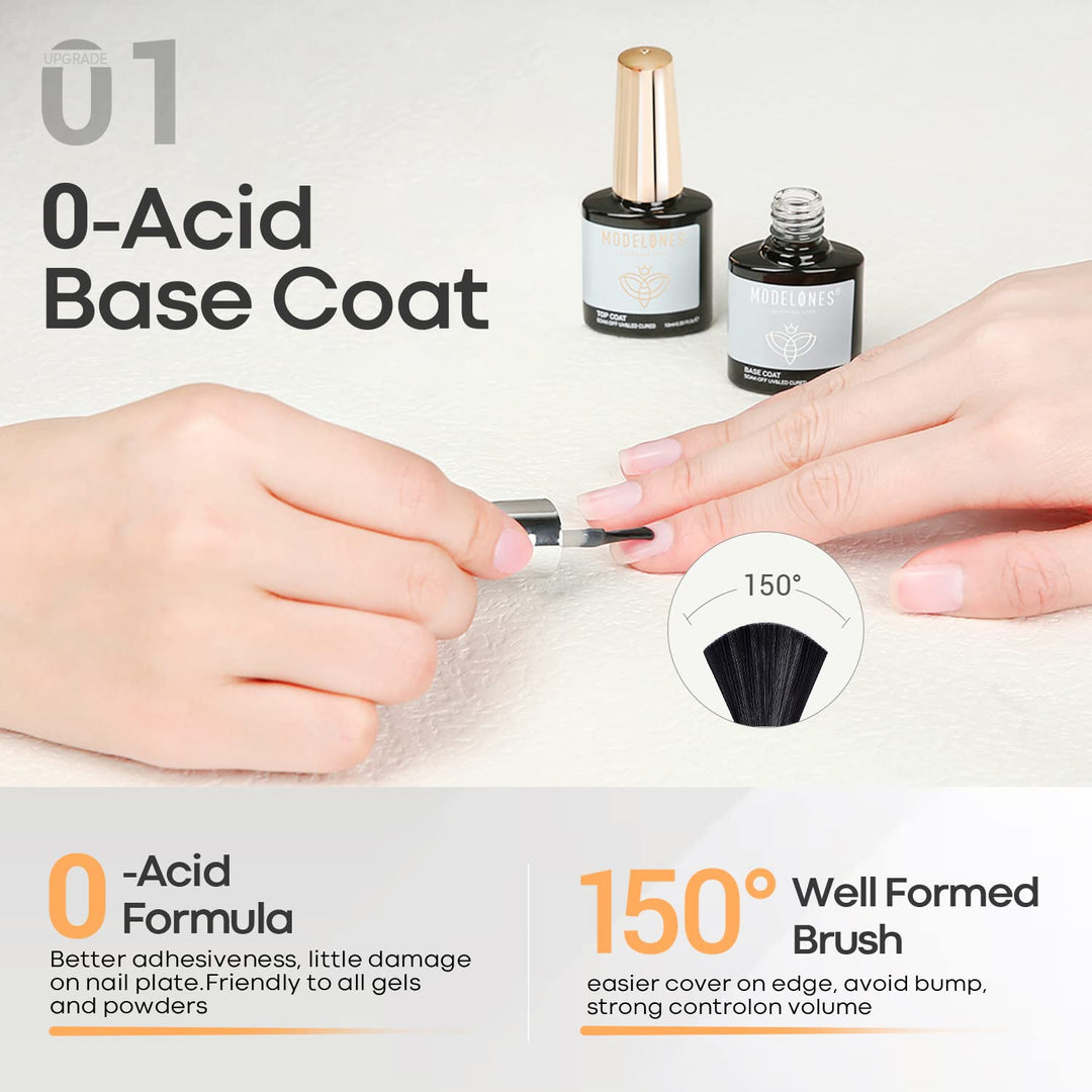 Modelones top and base coat set 10ml nail essential #10ml