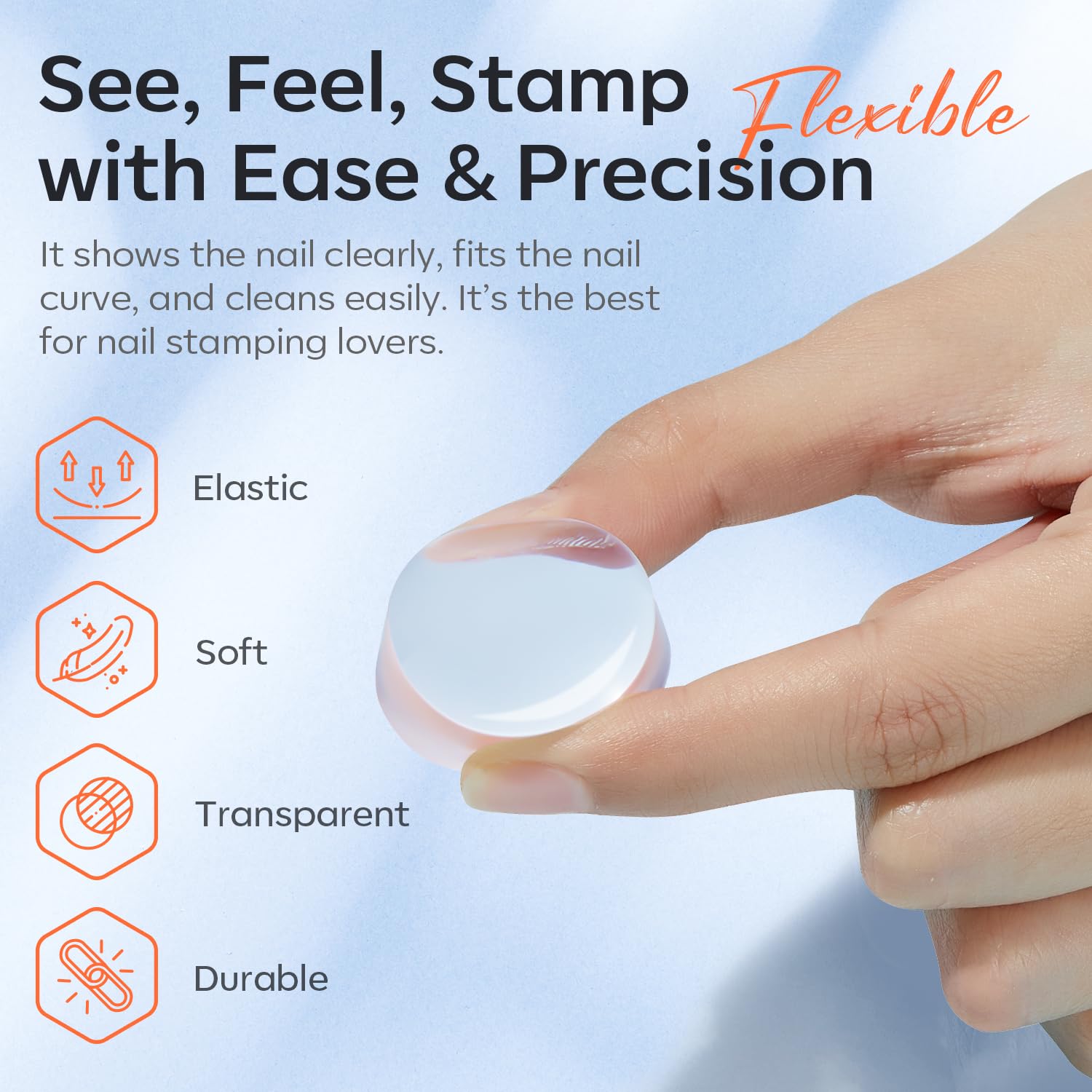 6Pcs French Manicure Nail Stamper Kit