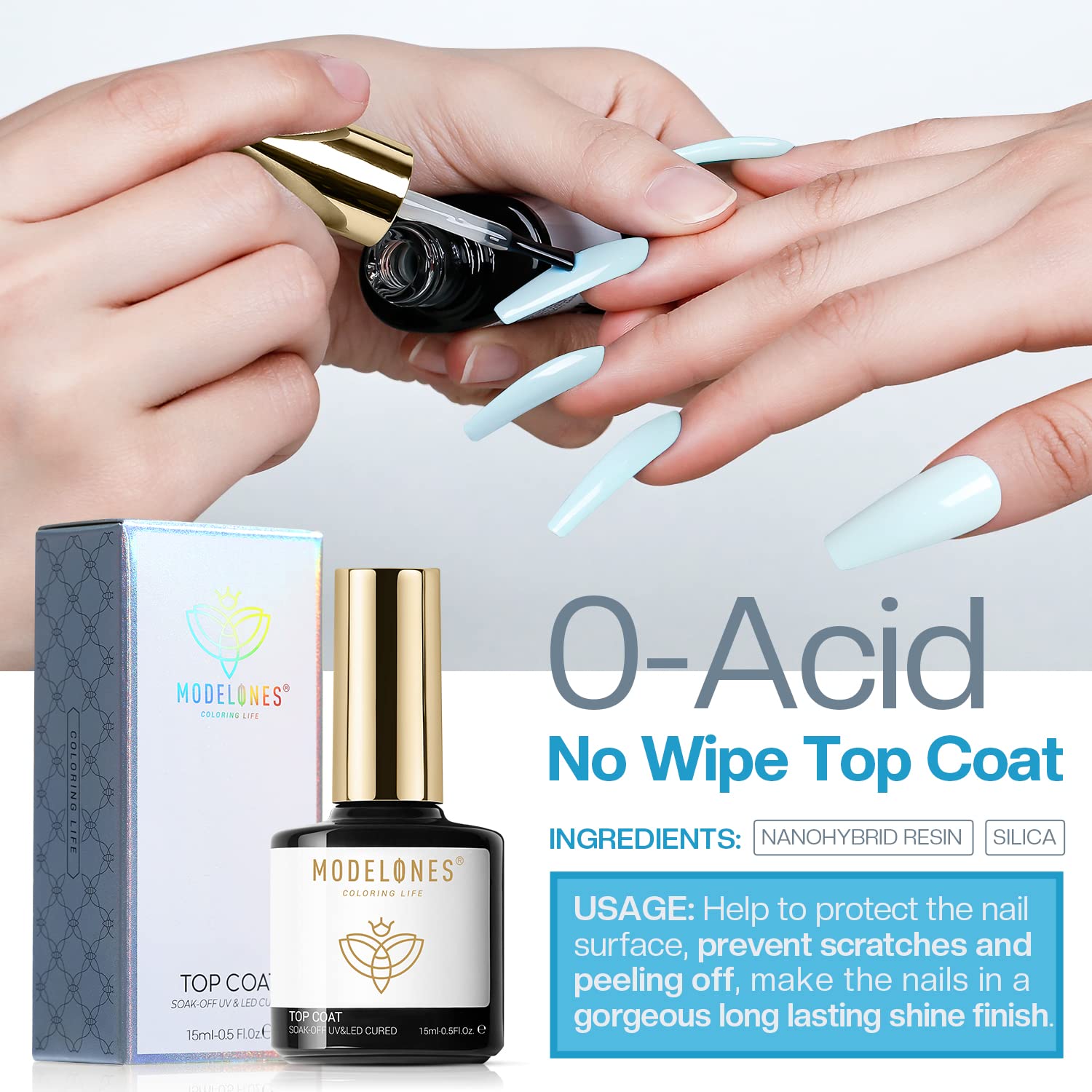 Gloss Top Coat 15ml Modelones – MODELONES - Main Image