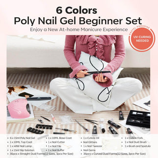 Pink Empire - 21Pcs 6 Colors Poly Nail Gel Kit