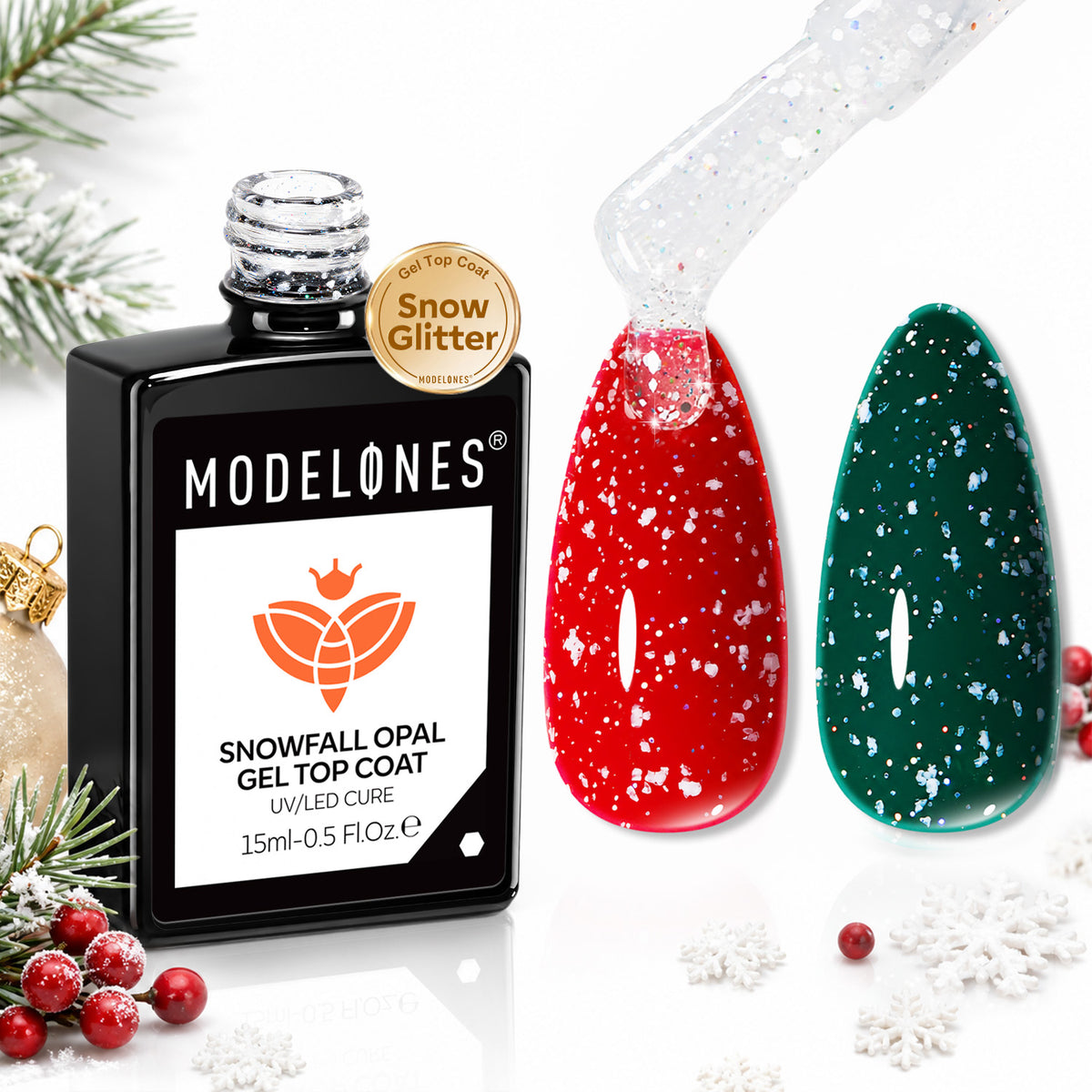 Snowflake Glitter Gel Top Coat