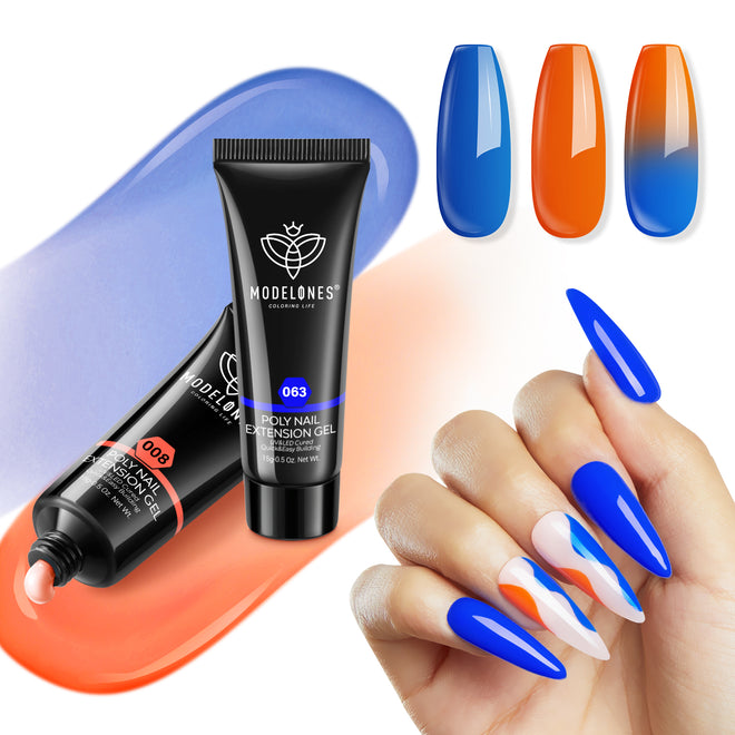 Evening Glow - 2Pcs Poly Nail Gel Set (15g)