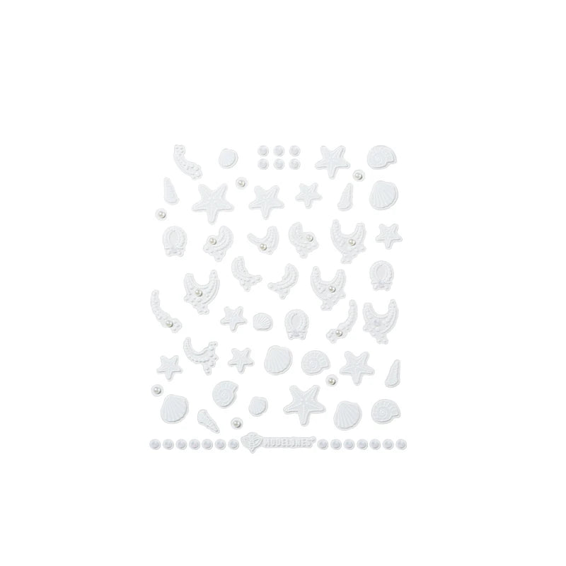 Vibrant Bloom Sticker Nail Art MODELONES #pearlshell