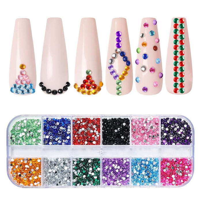 12 Shades Nail Art Rhinestones - MODELONES.com