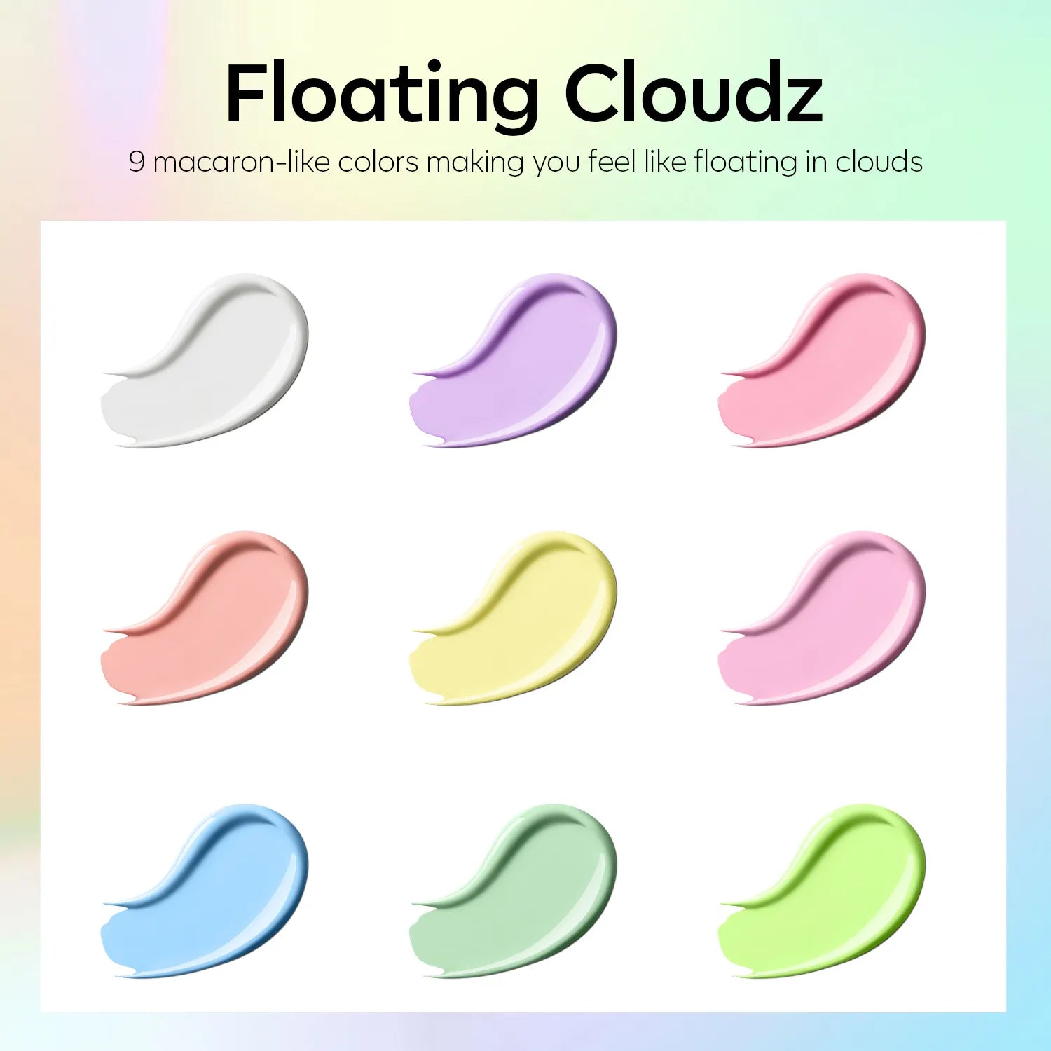 Floating Cloudz - 9 Shades Solid Cream Gel Polish Color Cube