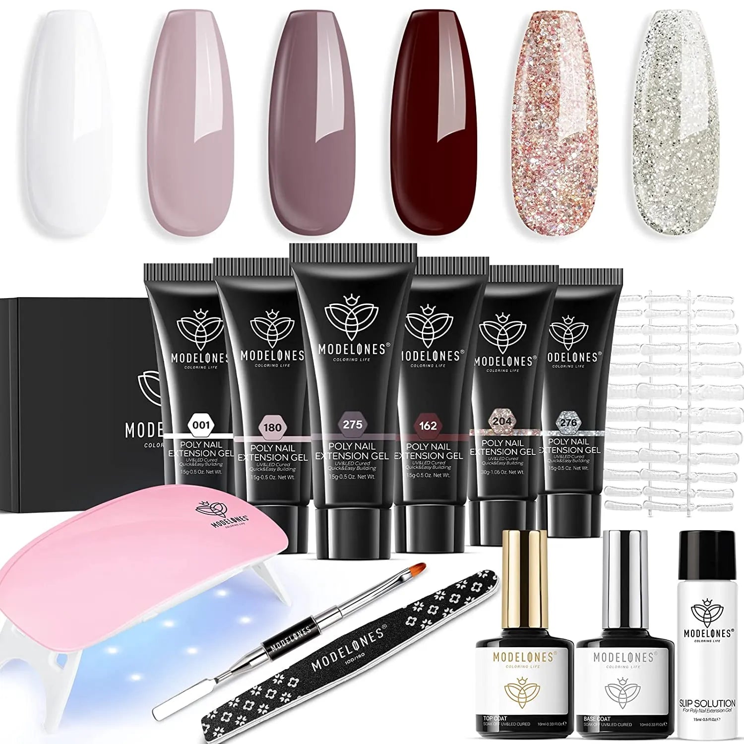 Midnight Champagne - 6 Colors Poly Nail Gel Kit【US ONLY】