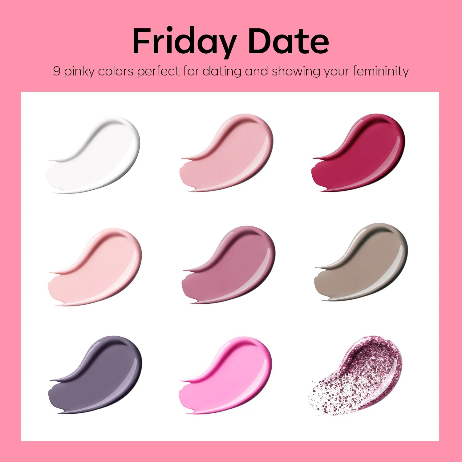 Friday Date - 9 Shades Solid Cream Gel Polish Color Cube