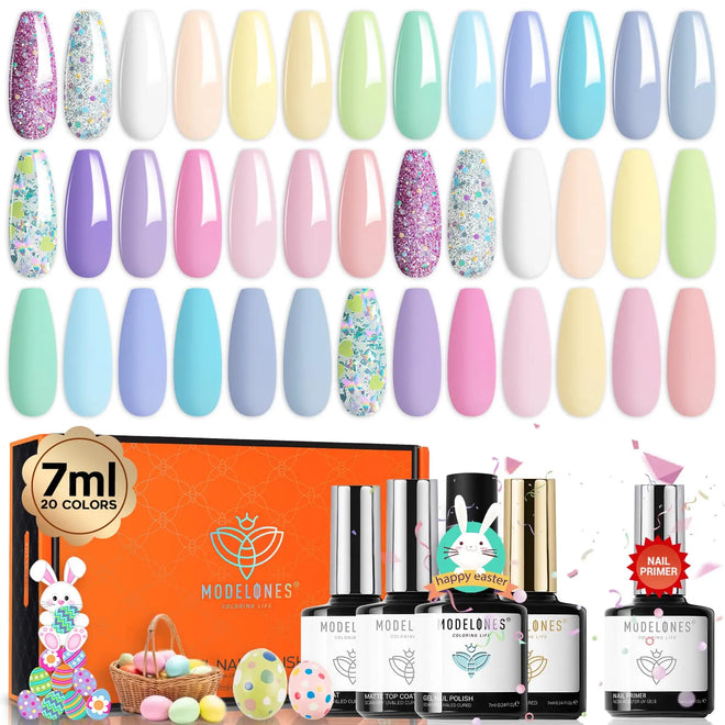 Pastel Arcadia - 24Pcs 20Colors Gel Nail Polish Kit【US ONLY】