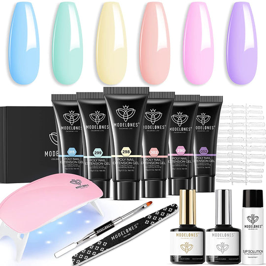 Modelones Poly Nail Gel Kit With Slip Solution Extension Builder ...