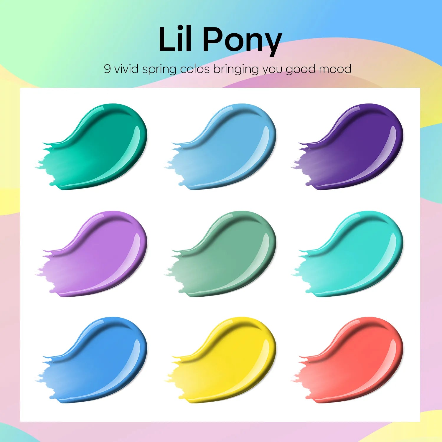 Lil Pony - 9 Shades Solid Cream Gel Polish Color Cube