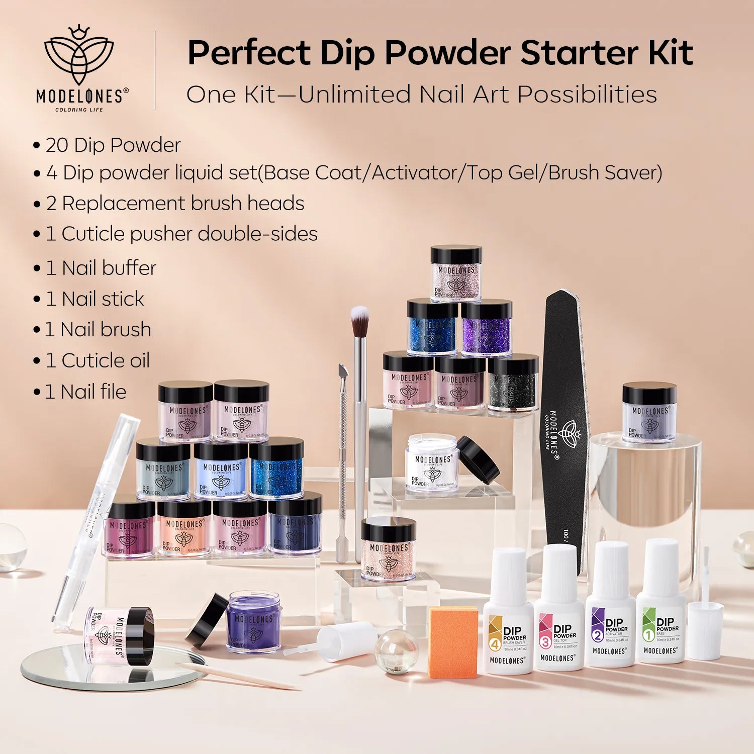Hot Stuff - 32Pcs 20Colors Dipping Powder All-In-One Kit【US ONLY】