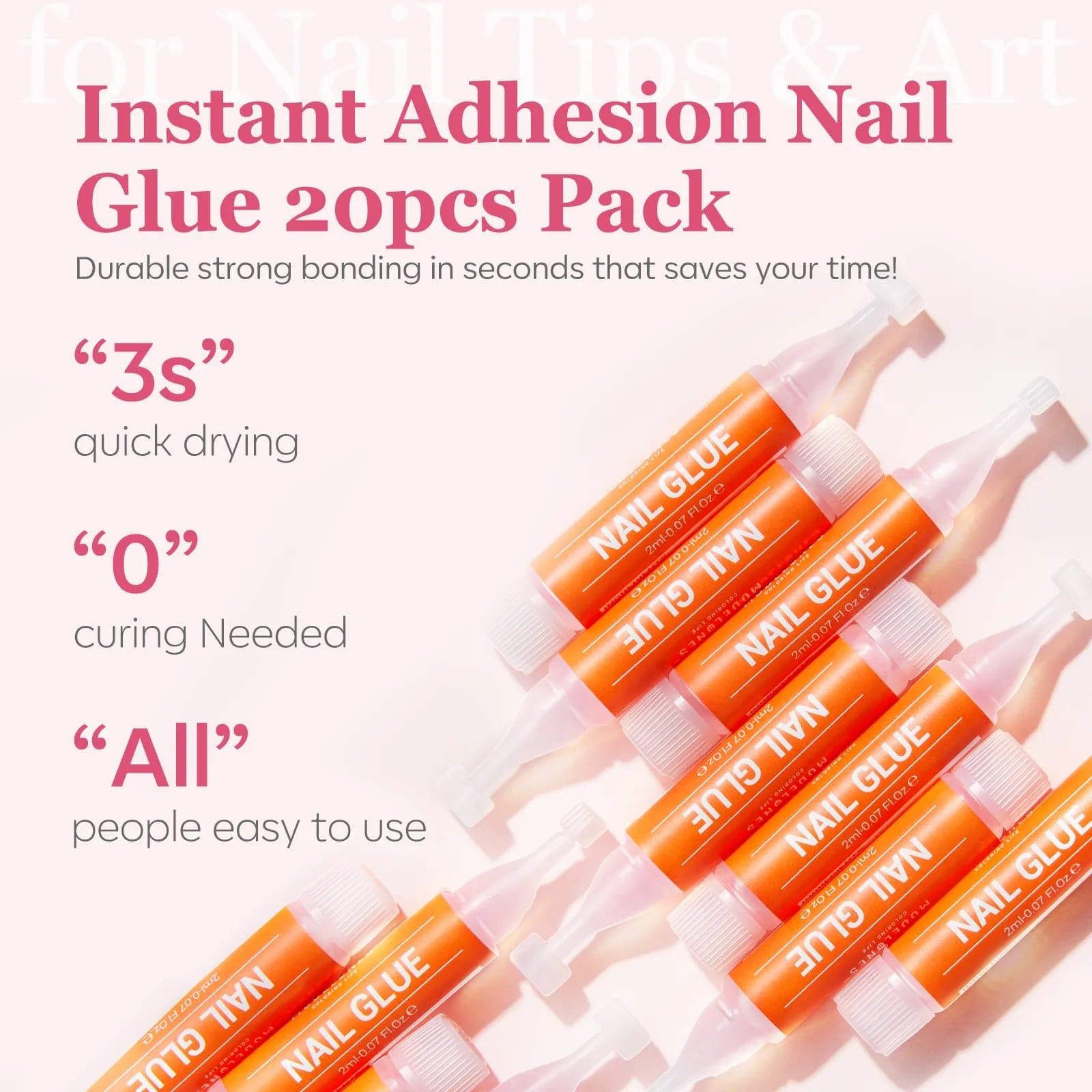 Modelones Instant Adhesion Nail Glue 20Pcs Pack