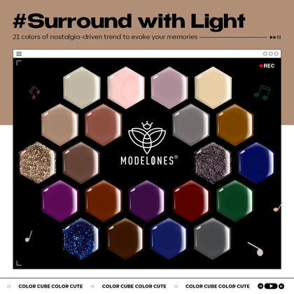 Surround with Light - 21 Colors Vinyl Record Solid Cream Gel Polish Color Cube