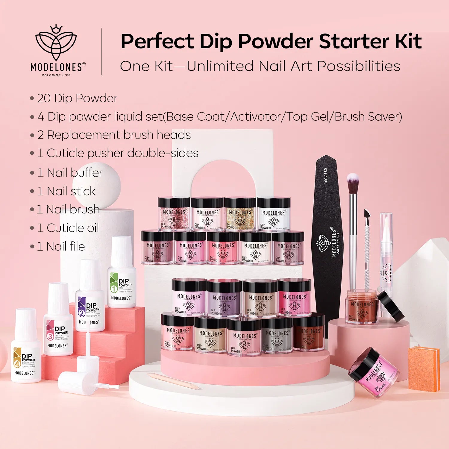 Your Type - 32Pcs 20Colors Dipping Powder All-In-One Kit【US ONLY】