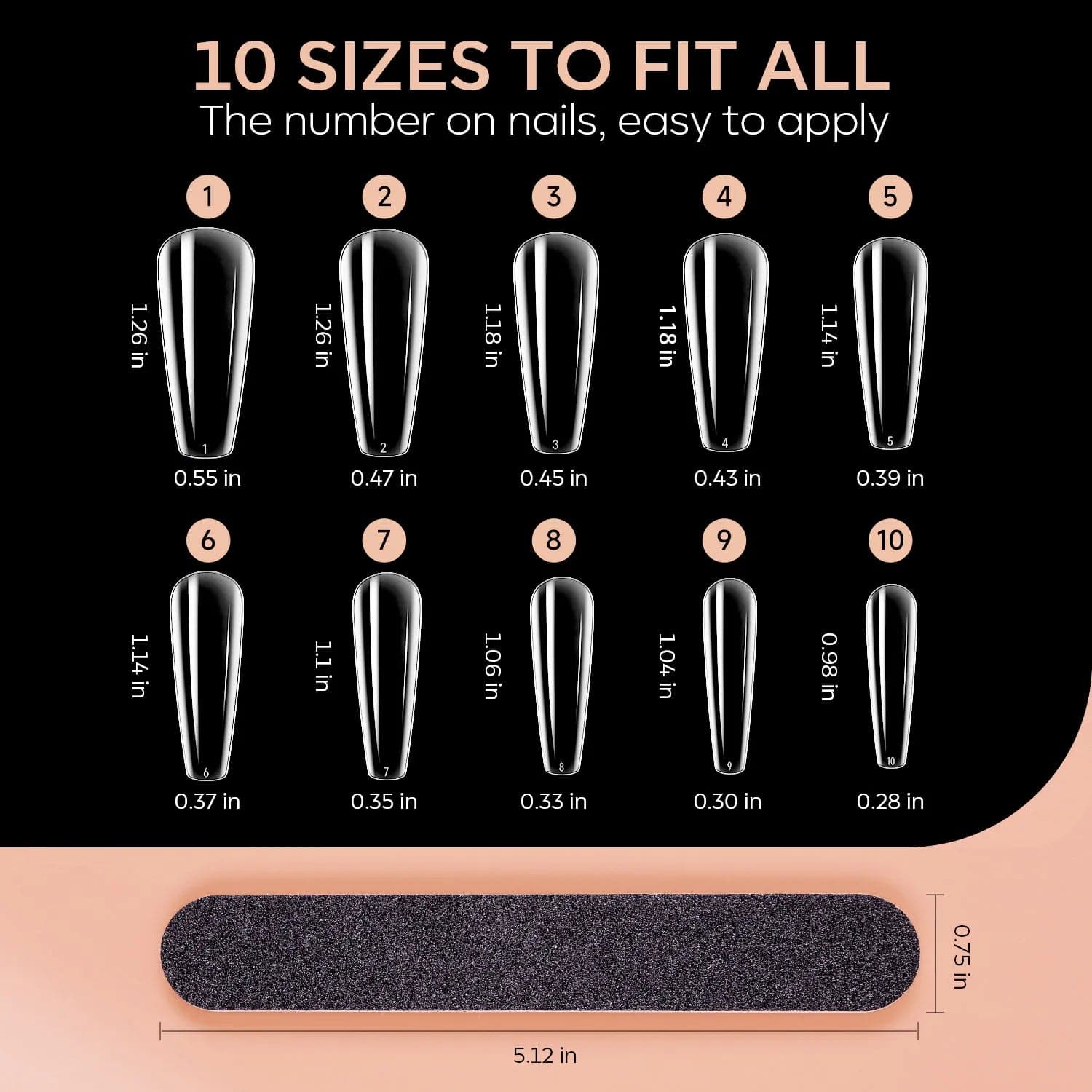 200Pcs Coffin Full Cover Nail Tips Kit - Clear - MODELONES.com