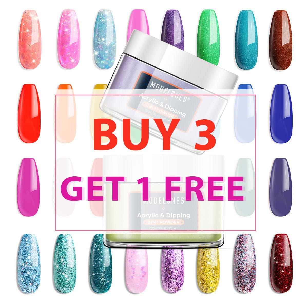 Buy 3 Get 1 Free Single Acrylic Powder (1 oz) - MODELONES.com