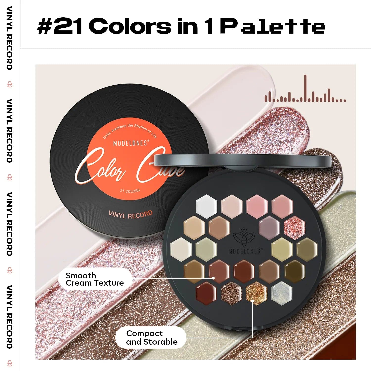 Everyday Life - 21 Colors Vinyl Record Solid Cream Gel Polish Color Cube