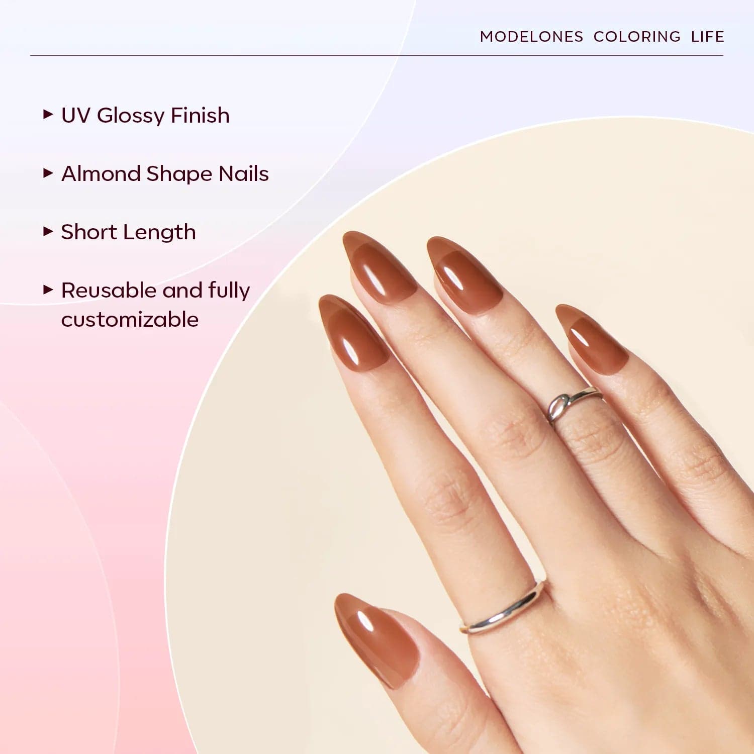 Opal Amber - 24 Fake Nails 12 Sizes Short Almond Press on Nails Kit