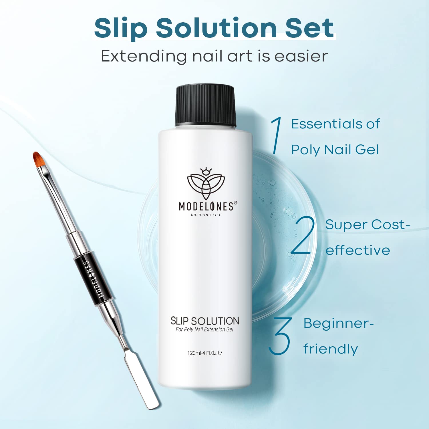 6Pcs Slip Solution 120ml Dual Head Brush Nail Tools Kit For Poly Nail Extension Gel
