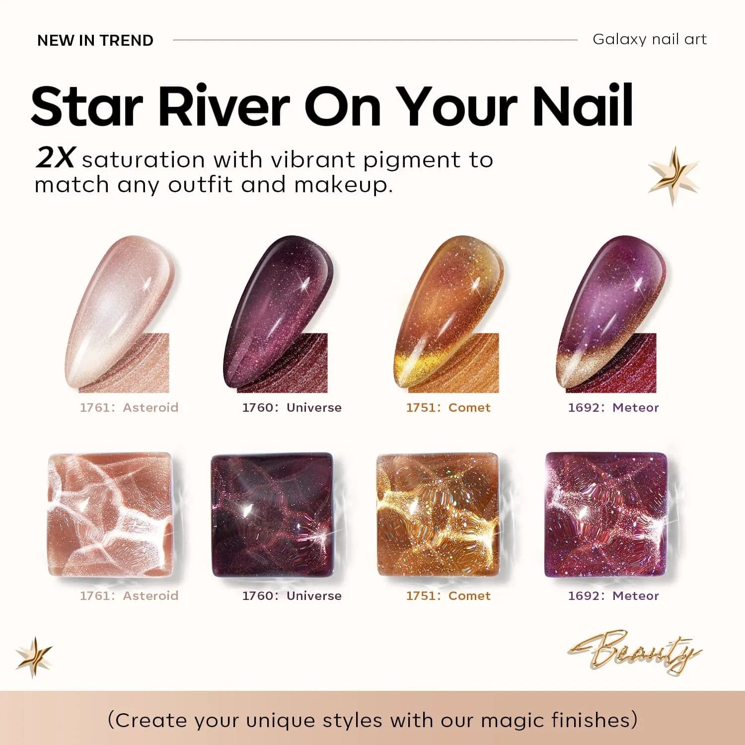 Glitter Waves - 6 Colors Cosmo Party Gel Nail Polish Set【US ONLY】
