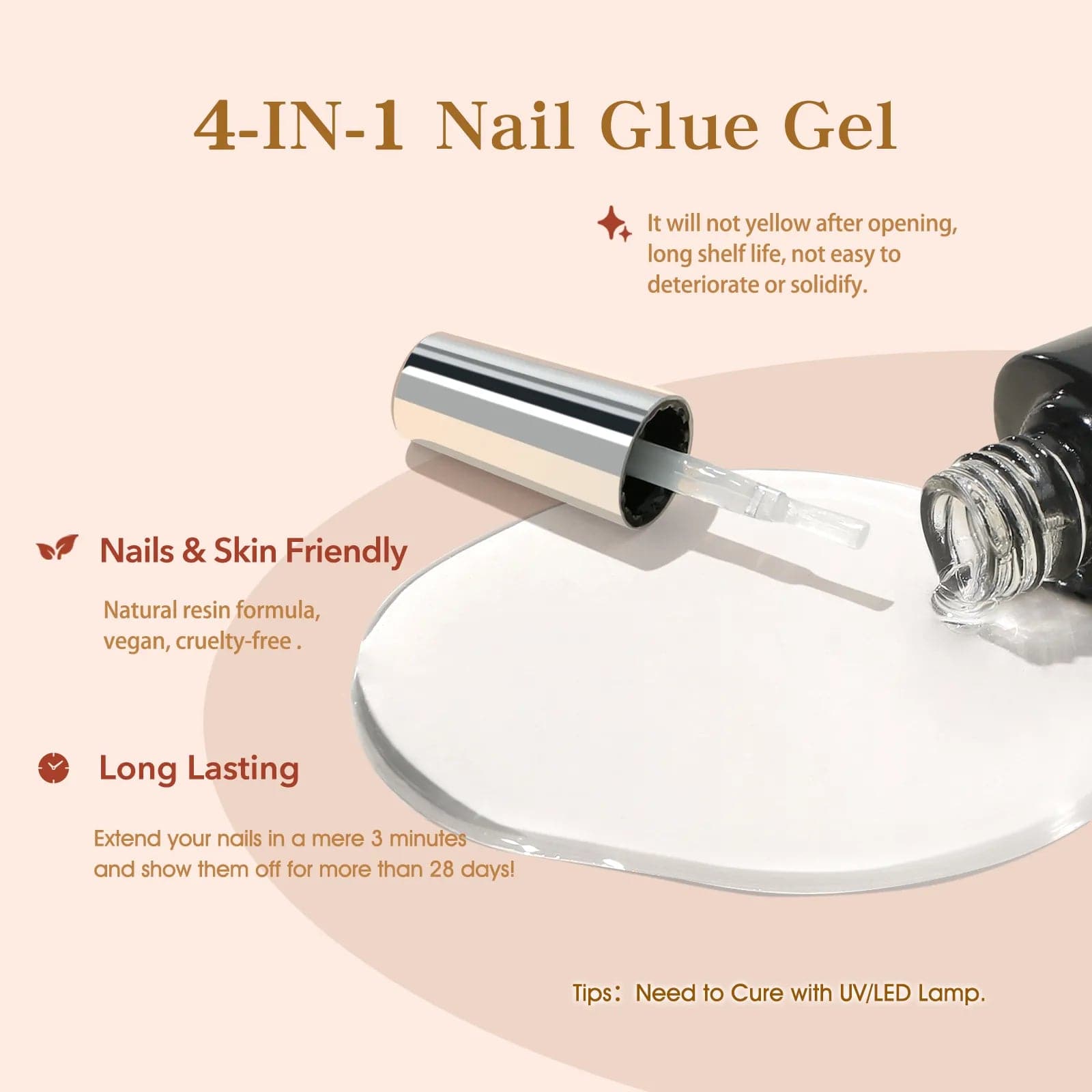 4-In-1 Multi-Functional Nail Glue Gel Nail Extension Enhancement Set