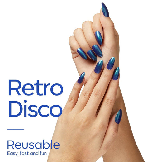 Retro Disco - 24 Fake Nails 12 Sizes Short Almond Press on Nails Kit