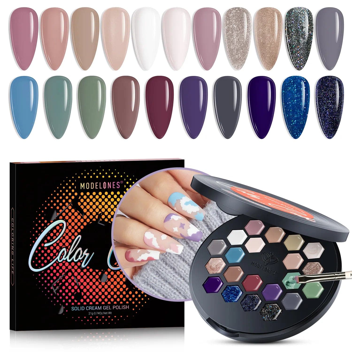Find Your Muse - 21 Colors Vinyl Record Solid Cream Gel Polish Color Cube