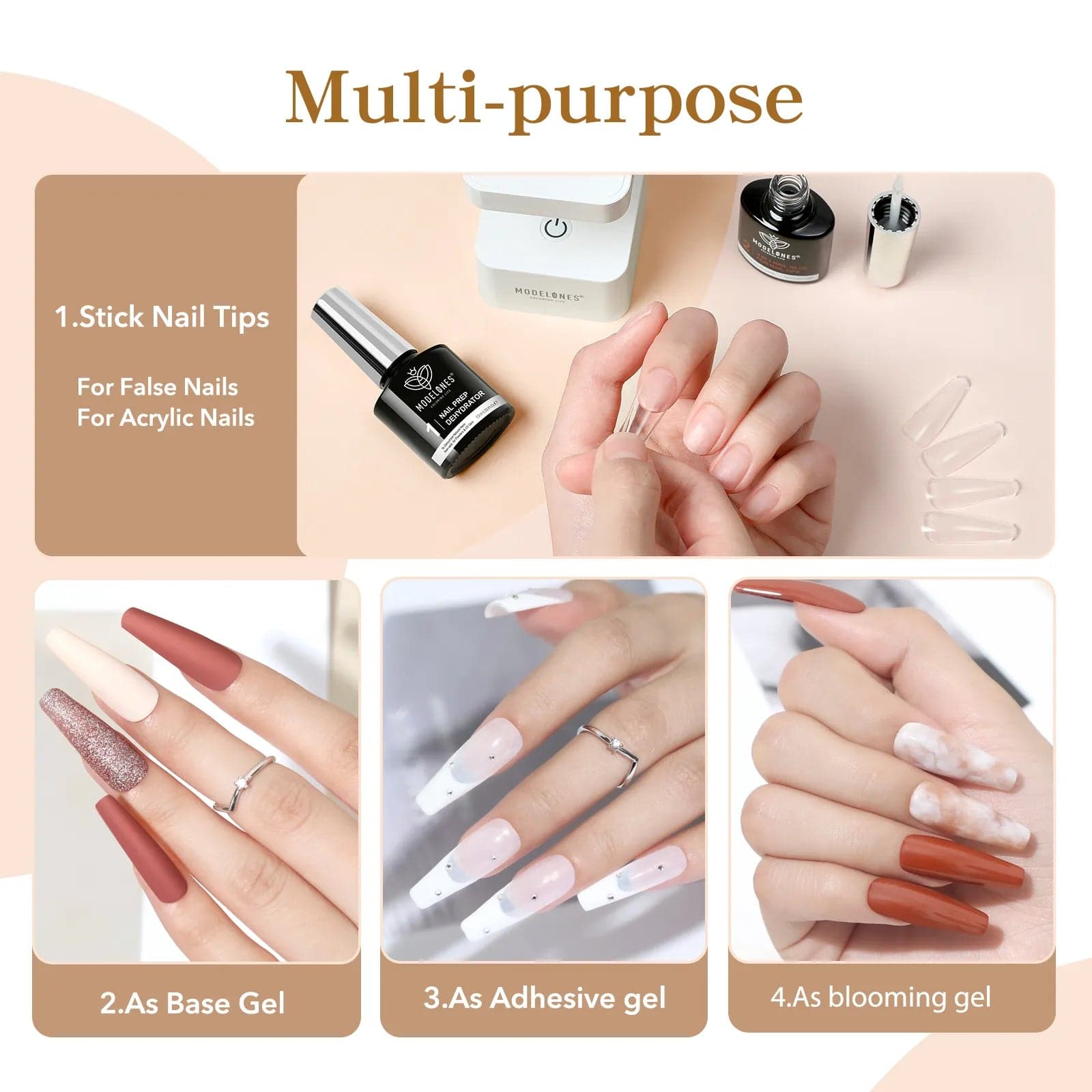 4-In-1 Multi-Functional Nail Glue Gel Nail Extension Enhancement Set【US ONLY】