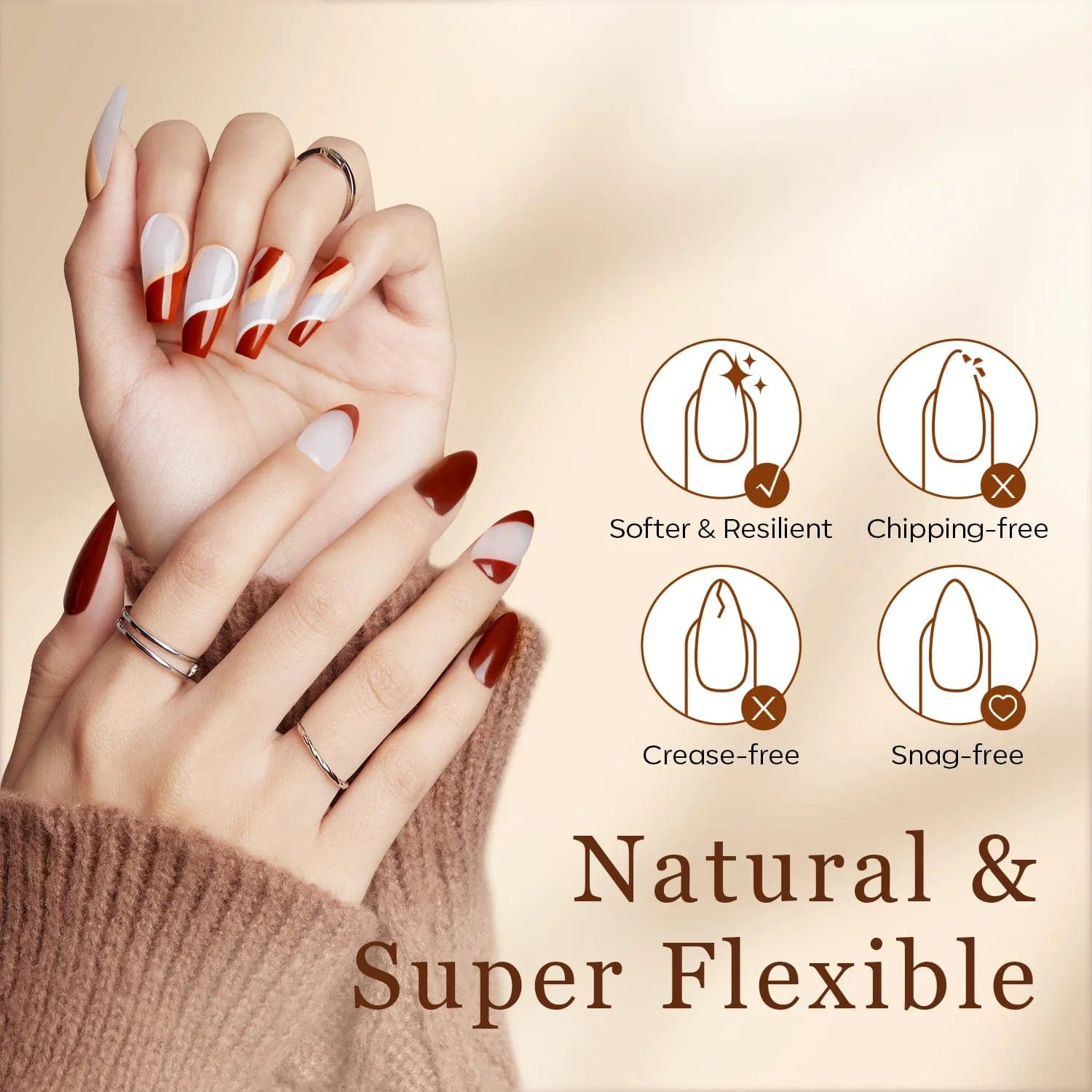 500Pcs Semi-Frosted Almond Full Cover Nail Tips