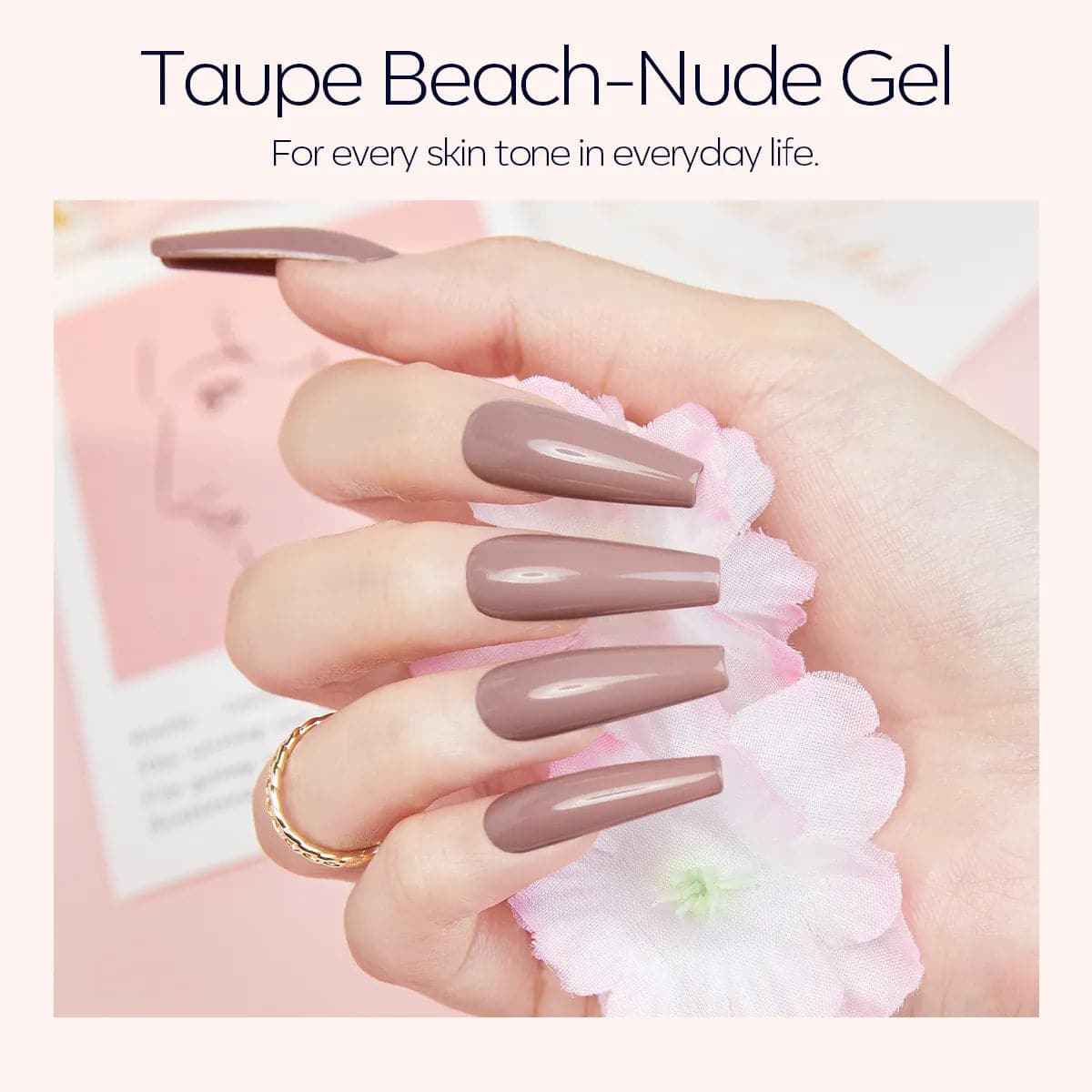 Taupe Beach - Single Solid Cream Gel Polish Color Cube