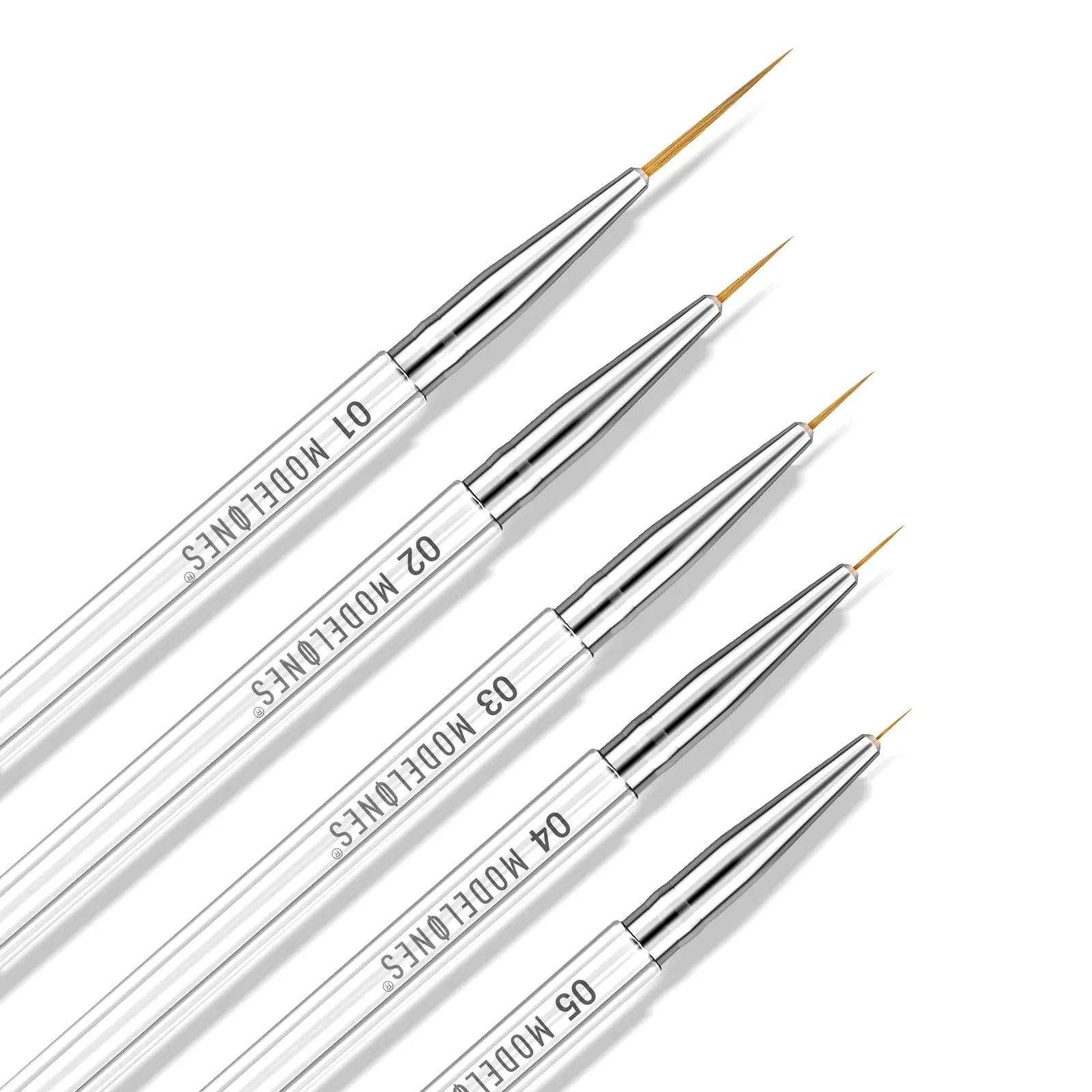 5Pcs Pure Nail Art Liner Brushes Set - MODELONES.com