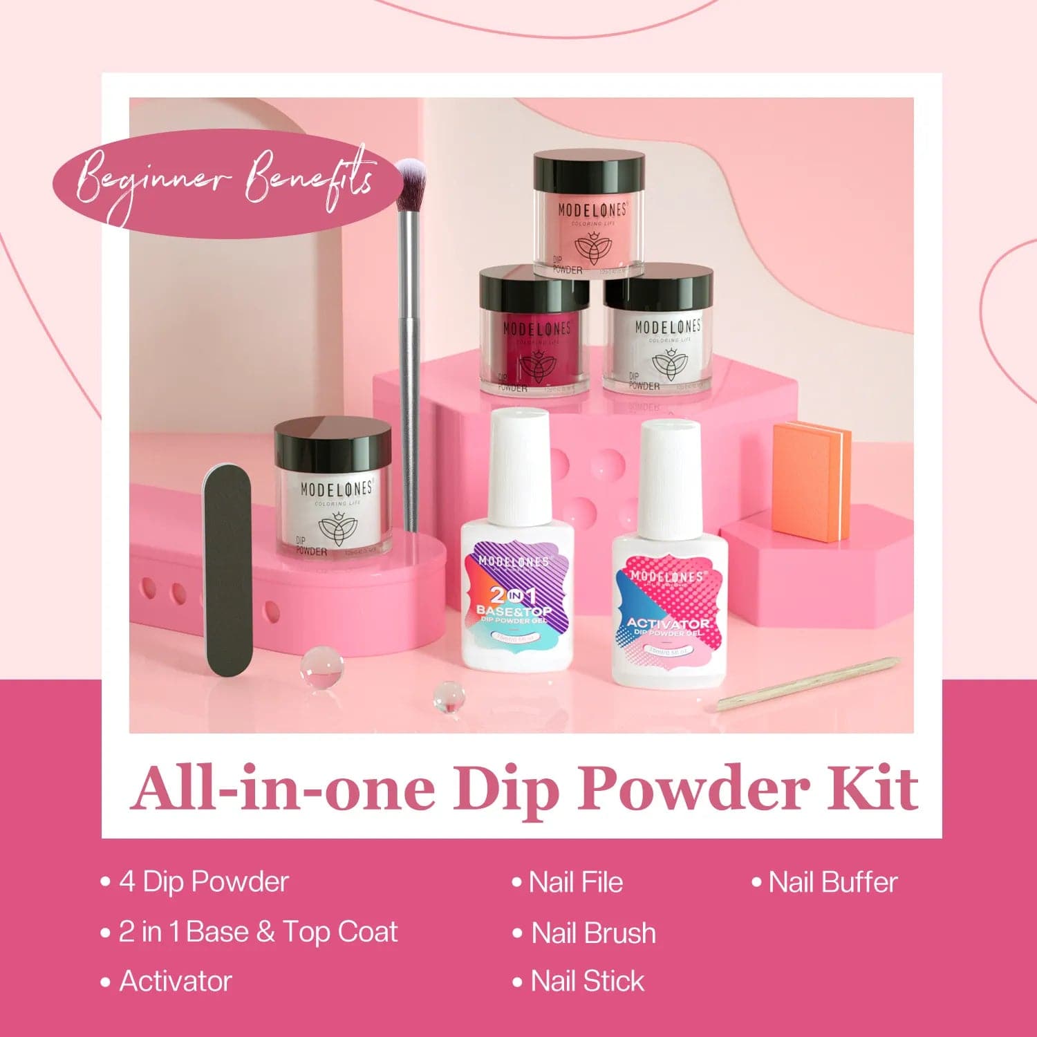 Brilliant Innocence - 10Pcs Dipping Powder All-In-One Kit