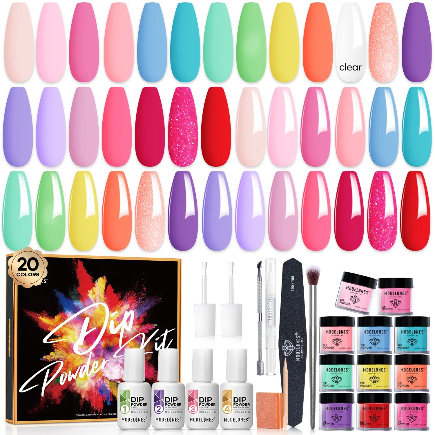 Groovy Time - 32Pcs 20Colors Dipping Powder All-In-One Kit【US ONLY】