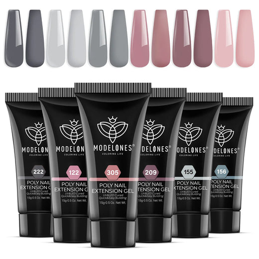 Etiquette First - 6 Shades Poly Nail Gel Set
