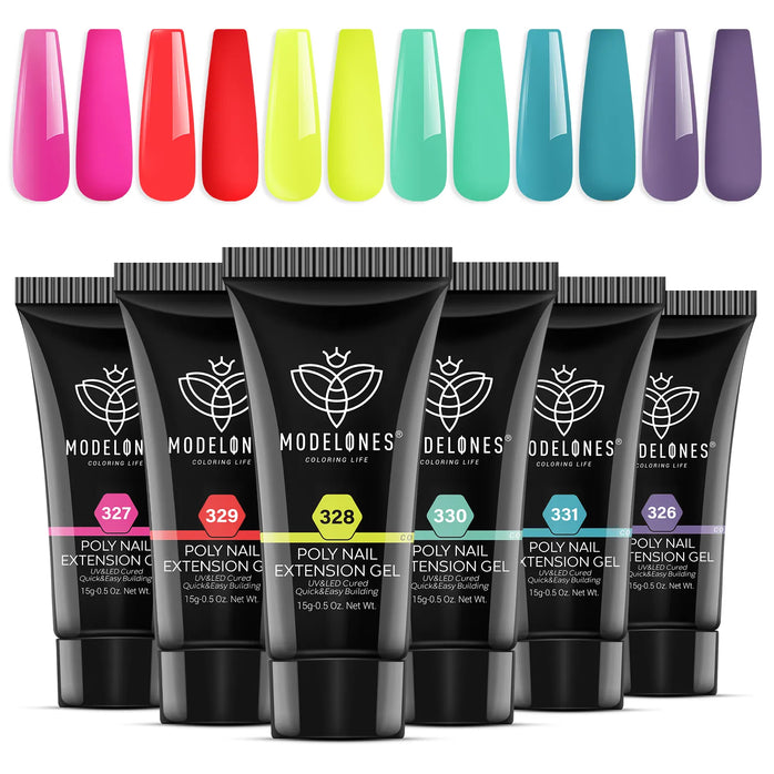 Creative Moments - 6 Shades Poly Nail Gel Set