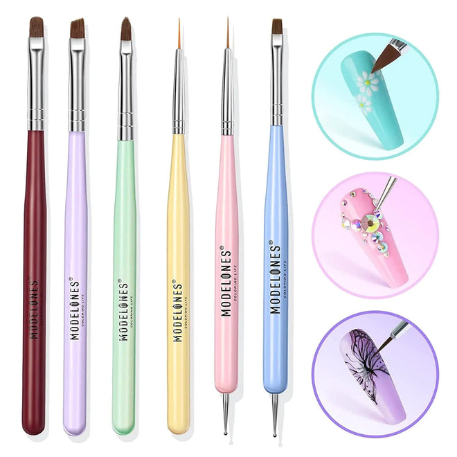 6Pcs Nail Art Liner Brushes Set