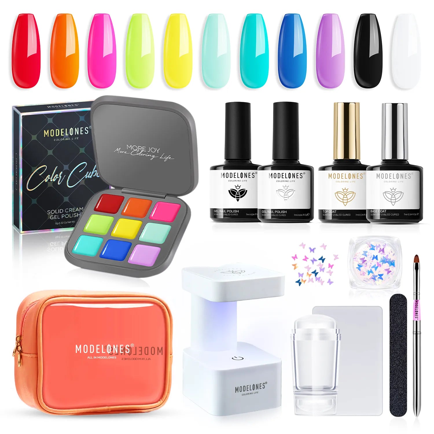11Pcs Gel Nail Polish & Color Cube All-in-One Starter Kit