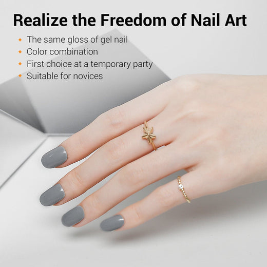Ash Gray - Semi-Cured Gel Nail Strips - MODELONES.com