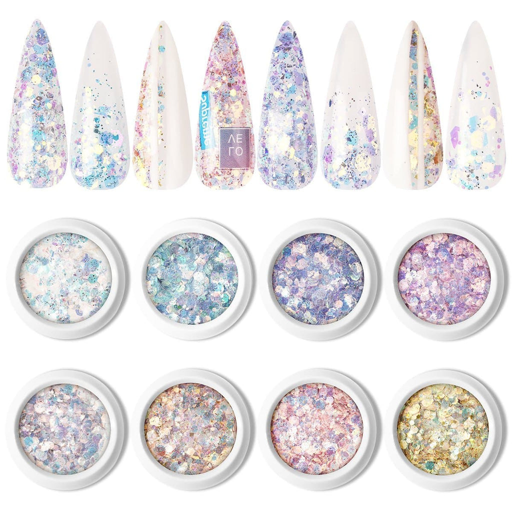 Modelones Nail Art Glitter Sequins 8 Colors - Believe in Fairies