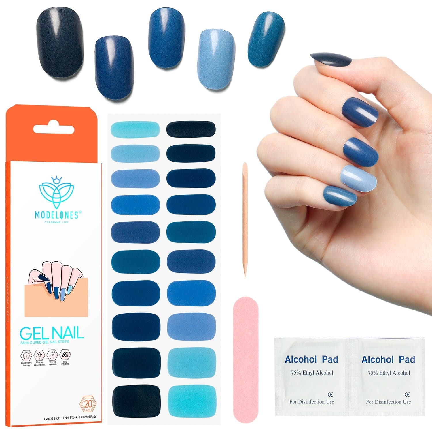Full Wrap Solid Color Nail Art Stickers A Nail File Full - Temu