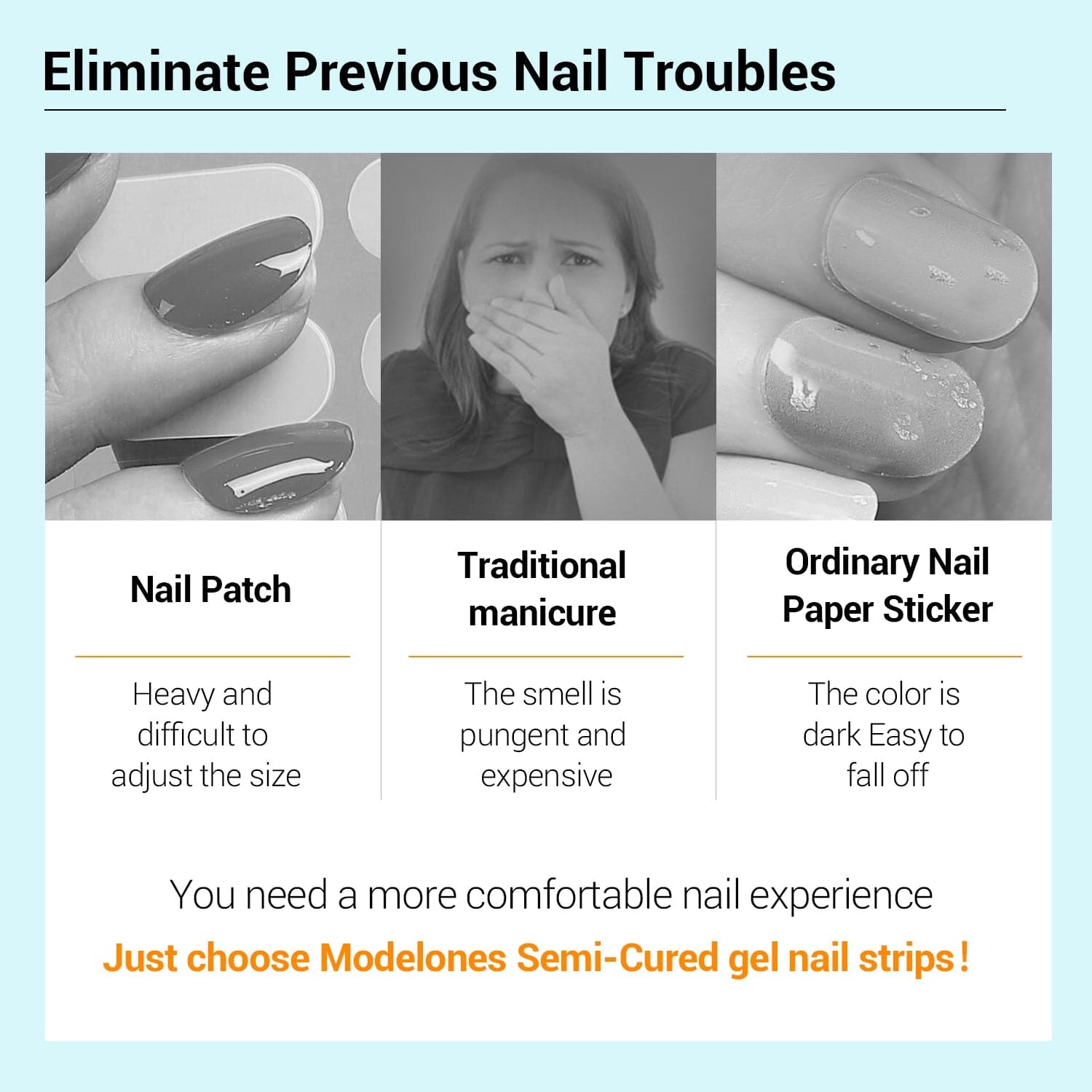 Blue - Semi-Cured Gel Nail Strips - MODELONES.com