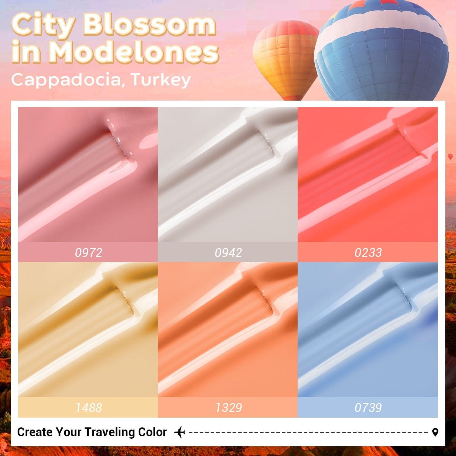 Cappadocia Charming Balloon - 6 Shades Gel Nail Polish Set【US ONLY】 - MODELONES.com